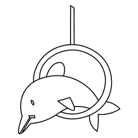 Circus dolphin black and white clipart