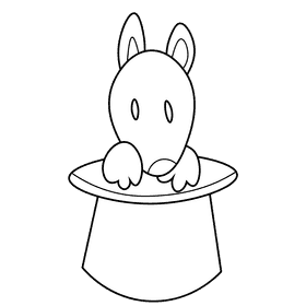 Circus hat black and white clipart