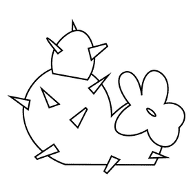 Desert cactus black and white clipart
