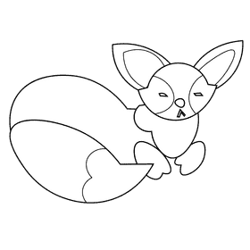 Fenech desert fox black and white clipart