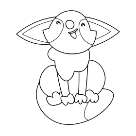 Desert fenech fox black and white clipart