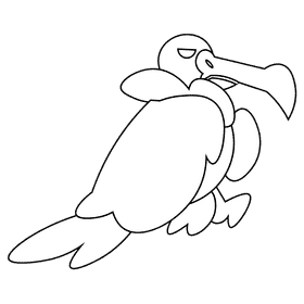 Desert griffin bird black and white clipart