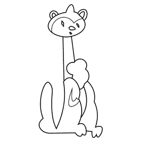 Desert meerkat black and white clipart