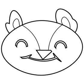 Desert meerkat face black and white clipart