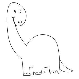Dinosaurs diplodocus black and white clipart