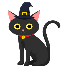 Halloween black cat cartoon clipart