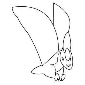 Dinosaurs fly black and white clipart