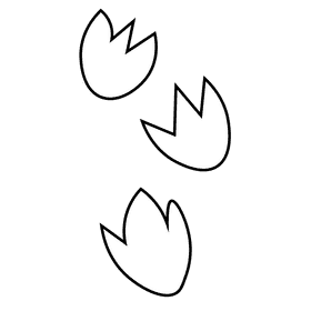 Dinosaurs footsteps black and white clipart