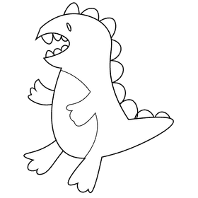 Dinosaurs trex black and white clipart