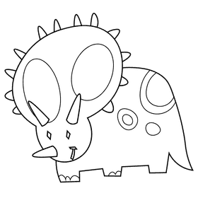 Dinosaurs triceratops black and white clipart