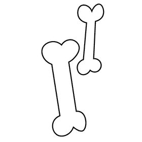 Dogs bones black and white clipart