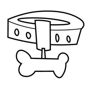 Dogs collar black and white clipart