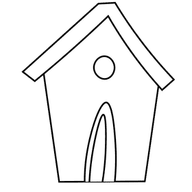 Dogs house black and white clipart