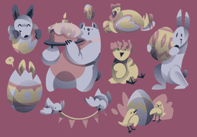 Easter animals vector