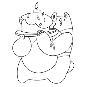 Easter bear black and white clipart