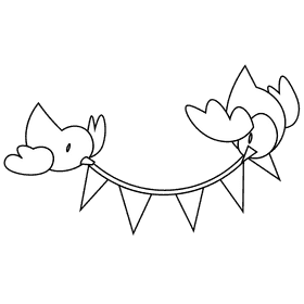 Easter birds black and white clipart