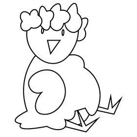 Easter chick black and white clipart