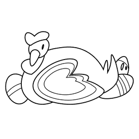 Easter chicken black and white clipart