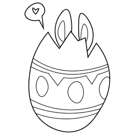 Easter egg black and white clipart