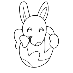 Easter rabbit black and white clipart