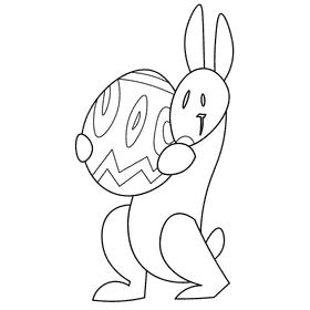 Easter rabbit black and white clipart