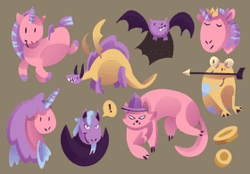 Fairytale animals vector