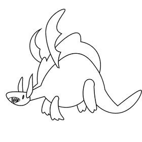 Fairytale dragon black and white clipart