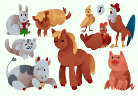 Farm animals vector