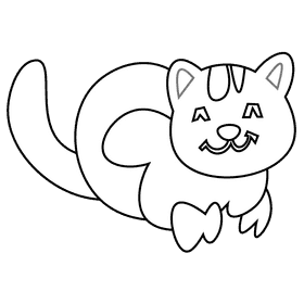 Farm cat black and white clipart