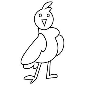 Farm chick black and white clipart