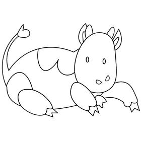 Farm cow black and white clipart