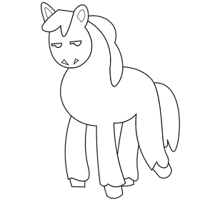 Farm horse black and white clipart