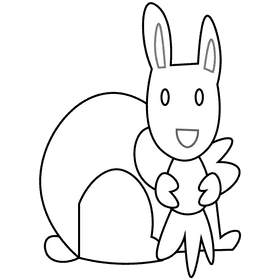 Farm rabbit black and white clipart