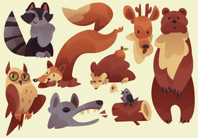 Forest animals vector