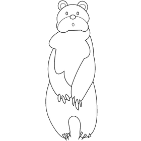 Forest bear black and white clipart