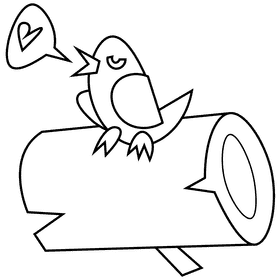 Forest bird black and white clipart