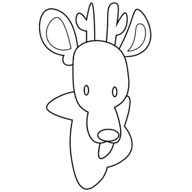 Forest deer black and white clipart