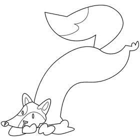 Forest fox black and white clipart