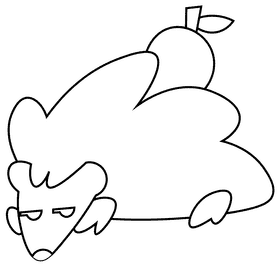 Forest hedgehog black and white clipart