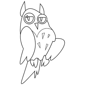 Forest owl black and white clipart