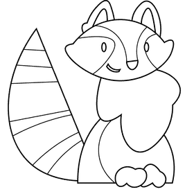 Forest racoon black and white clipart
