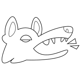 Forest wolf black and white clipart