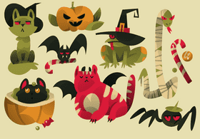 Halloween animals vector