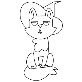 Halloween cat black and white clipart