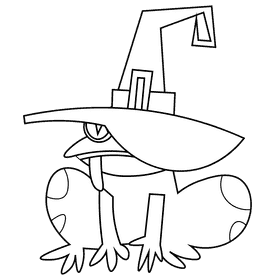 Halloween frog black and white clipart