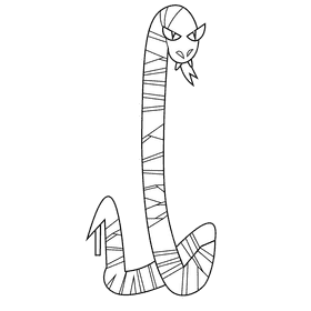 Halloween snake black and white clipart