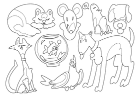 Home animals black and white vector