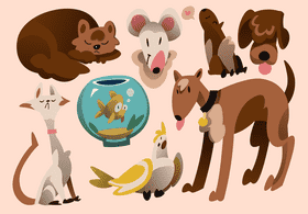 Home animals vector