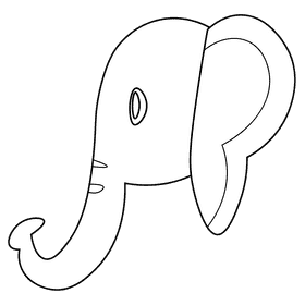 India elephant black and white clipart