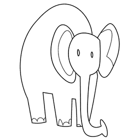 India elephant black and white clipart
